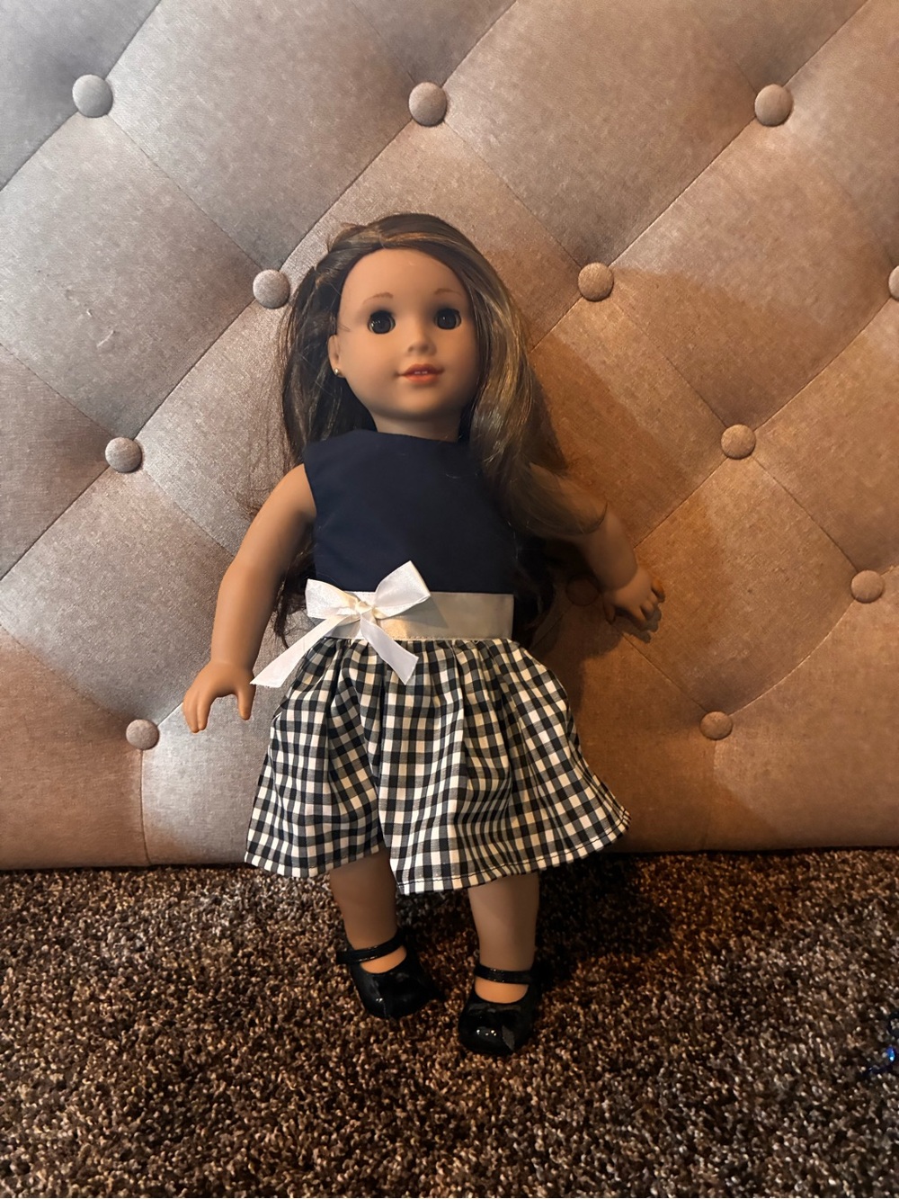American Girl Navy Dress And Black Dress Shoes (Doll Not Included)